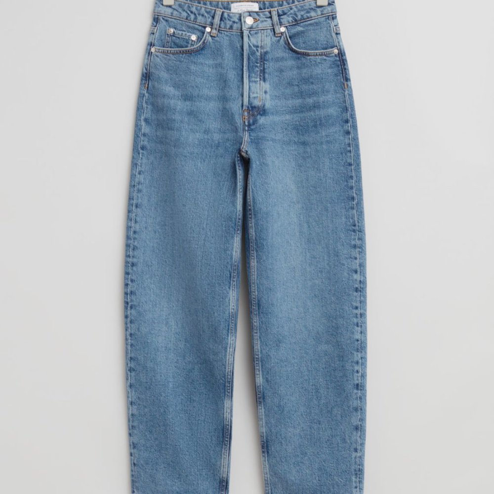 & Other Stories High Waist Tapered Leg Jeans 100% Cotton Sz 27 Stockholm Atelier